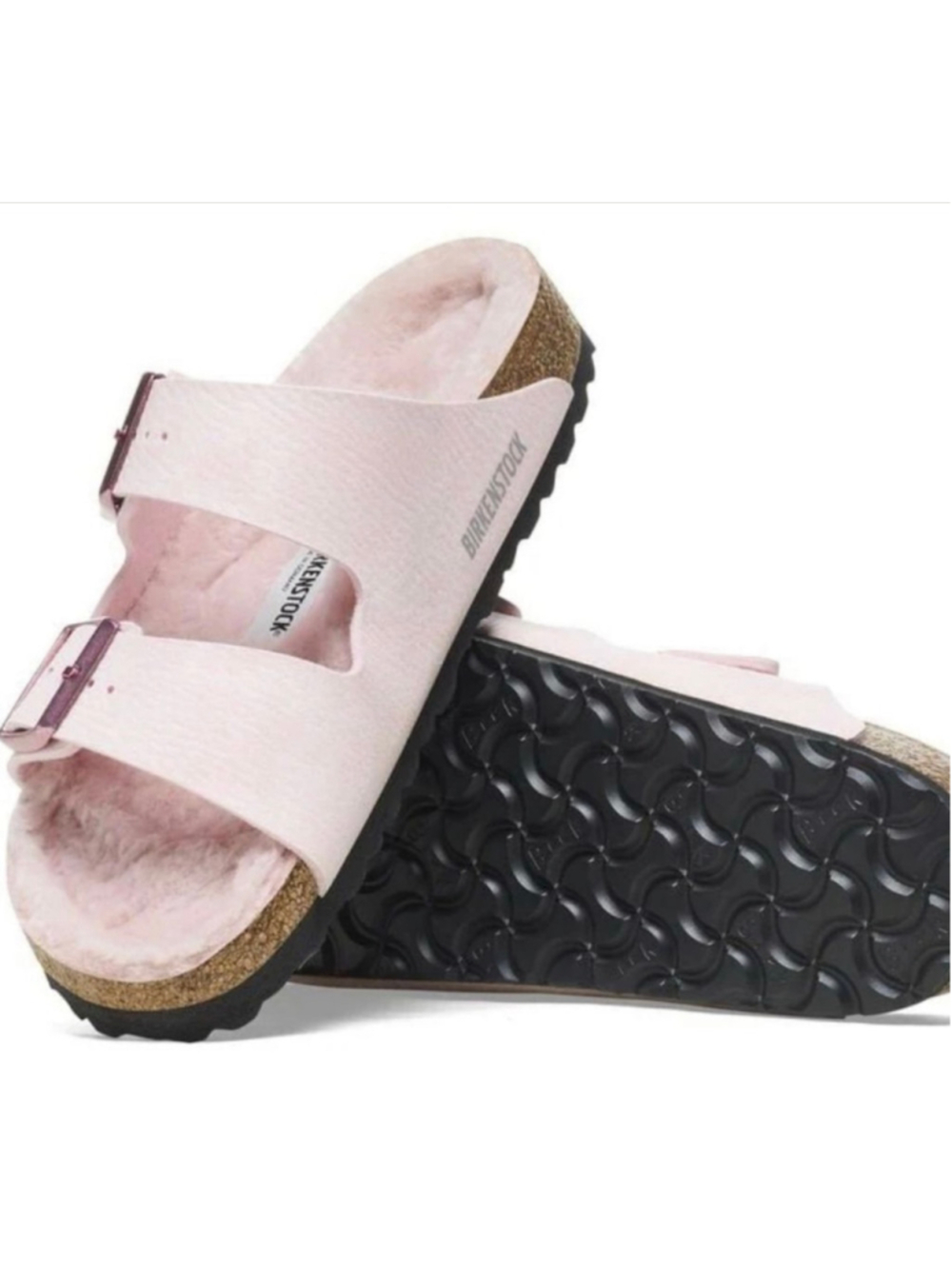 Birkenstock Arizona Shearling Sandals Pink Desert Dust Light Rose 42/11